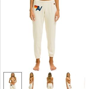 Aviator Nation Logo Sweatpants Vintage White size Medium